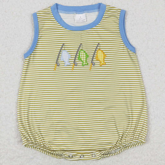 Baby Boys Rompers Stripes Fishing Summer Spring Sleeveless Rompers SR1281