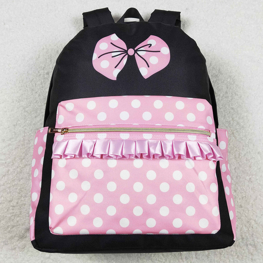 Kids Girls Backpacks Pink Bow Cartoon Backpack Back Bags BA0183