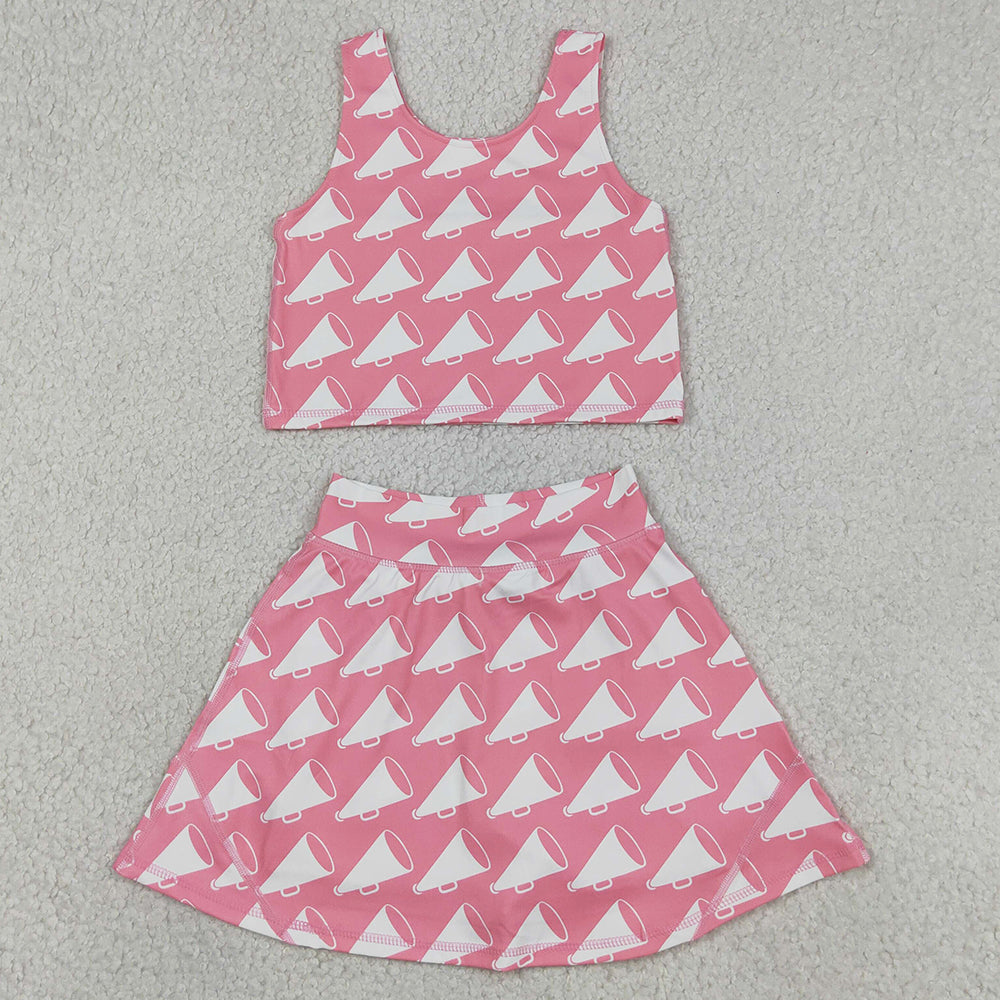 Baby Girls Clothes Cheer Athletic Active Wear Top Shorts Skirts Clothes Sets GSD1467