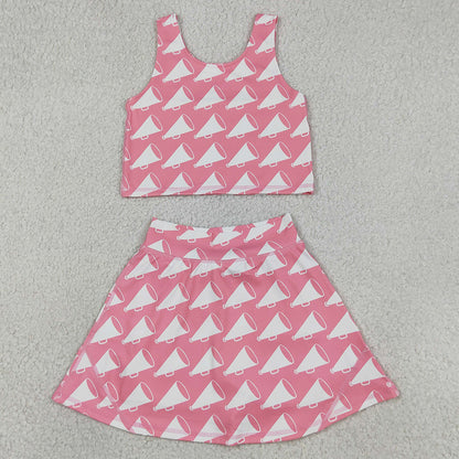 Baby Girls Clothes Cheer Athletic Active Wear Top Shorts Skirts Clothes Sets GSD1467