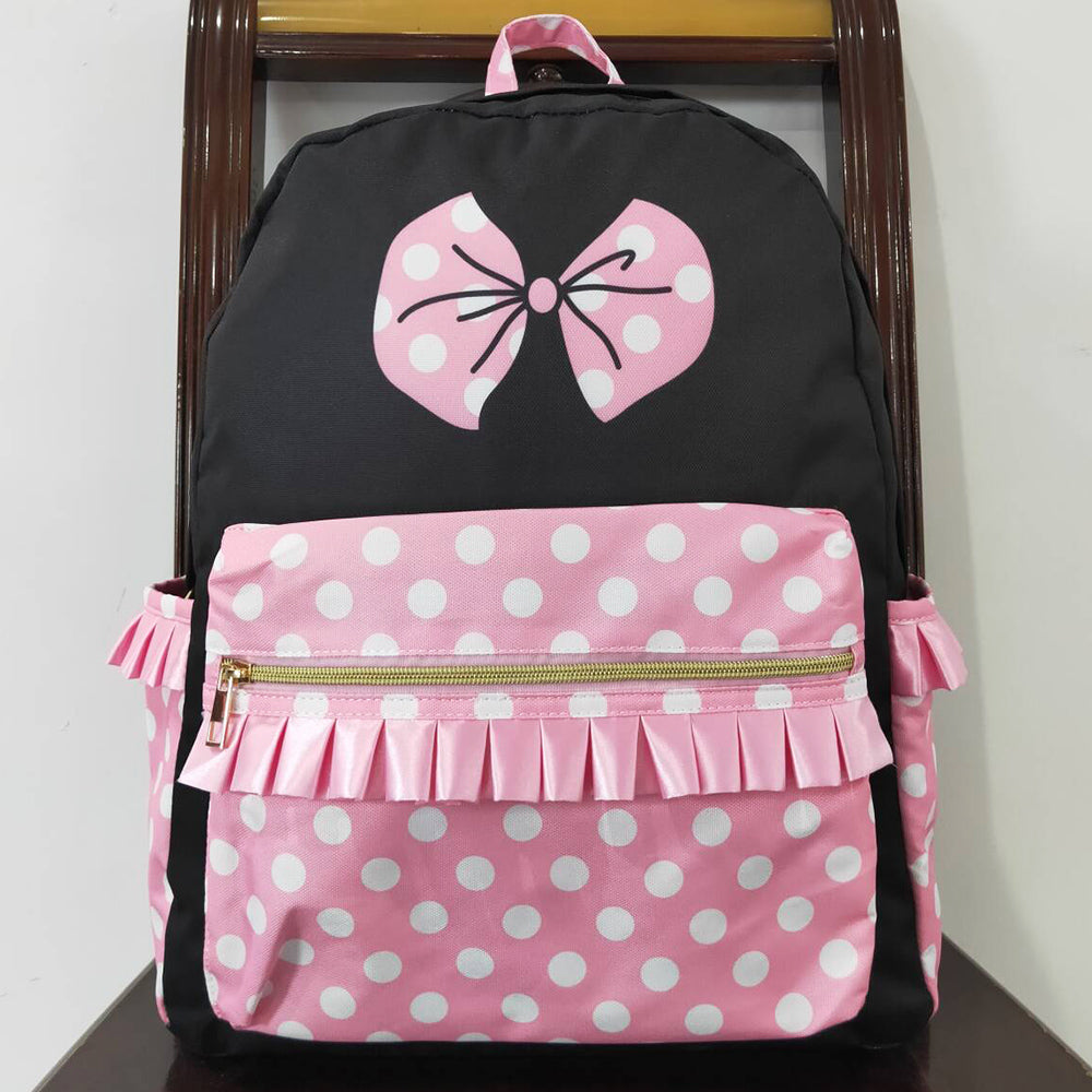 Kids Girls Backpacks Pink Bow Cartoon Backpack Back Bags BA0183