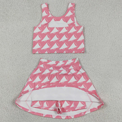 Baby Girls Clothes Cheer Athletic Active Wear Top Shorts Skirts Clothes Sets GSD1467