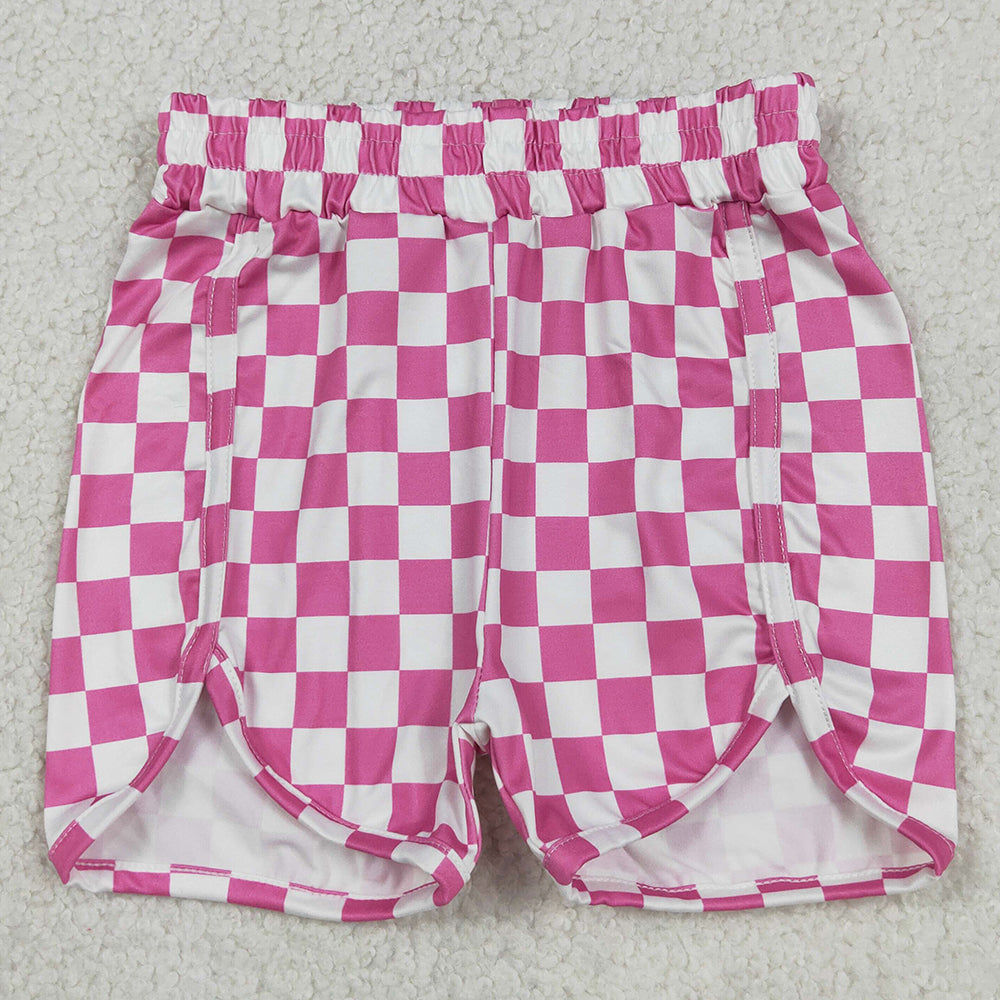 Baby Girls Shorts White Pink Checkered Shorts Bottoms SS0431