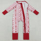 Baby Girls Rompers Hearts Flowers Valentines Two Way Zip Convertible Rompers LR2884 12.23