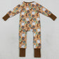 Baby Boys Rompers Western Cactus Boots Cows Zipper Footie Rompers LR2463 8.16