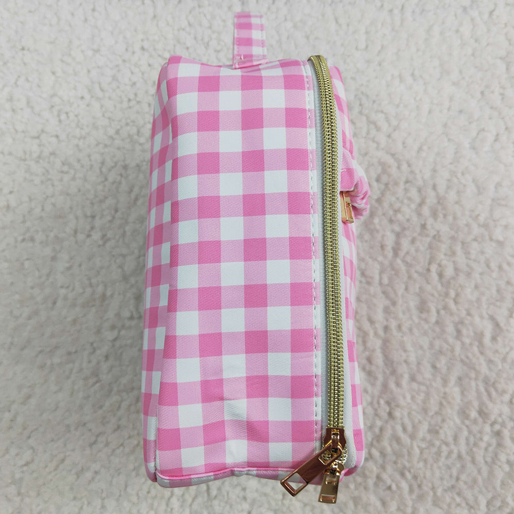 Baby Girls Pink Checkered Lunch Dinnder Picnic Thermal Bags Boxes BA0283
