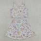 Baby Girls Clothes Colorful Flowers Vests Top Skirt Short Yoga Active Clothes Set GSD3838