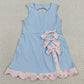 Baby Girls Dress Light Blue Yoga Active Bows Shorts Scallop Knee Length Dresses GSD3030
