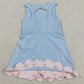Baby Girls Dress Light Blue Yoga Active Bows Shorts Scallop Knee Length Dresses GSD3030