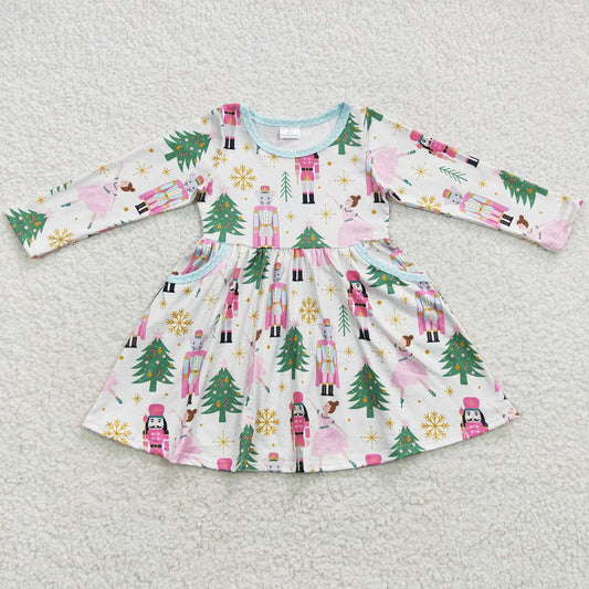 Christmas Baby Girls Dresses Long Sleeve Cartoon Dress GLD0245