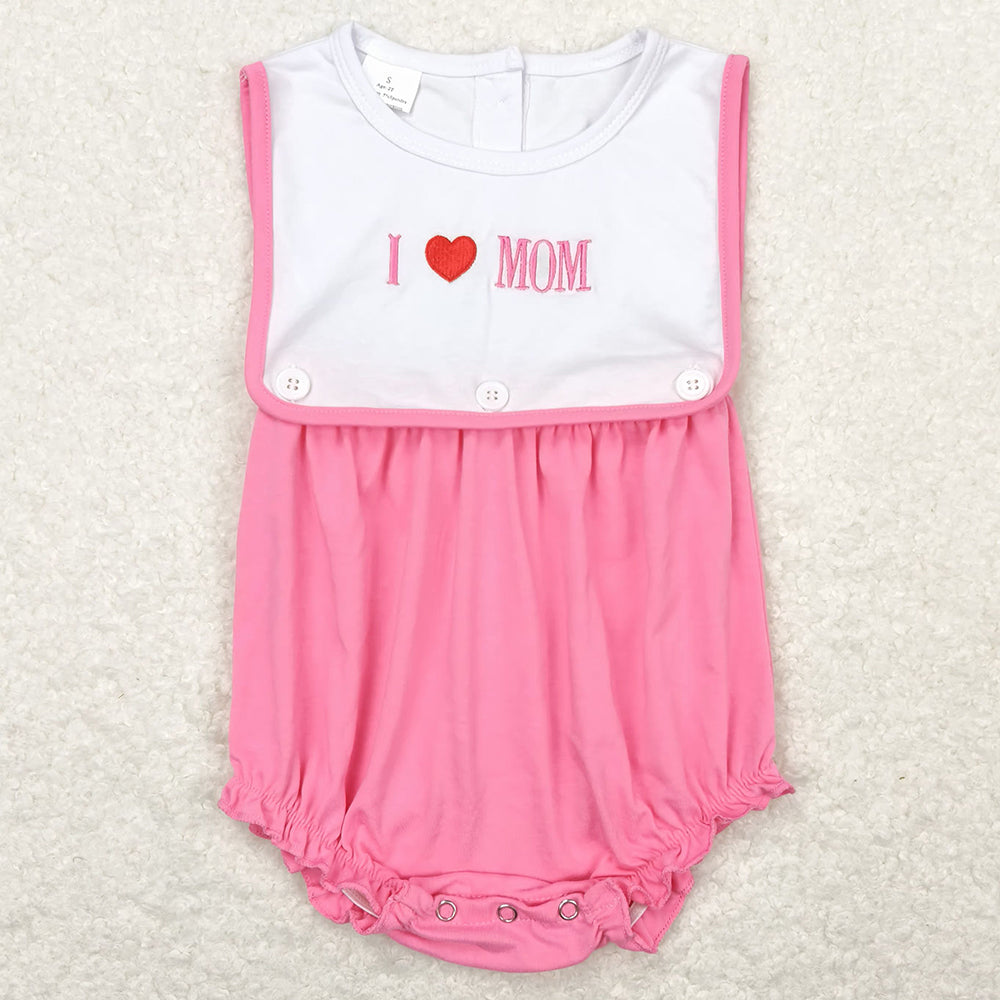 Baby Infant Girls Rompers I Love Mom Bib Rompers SR1434