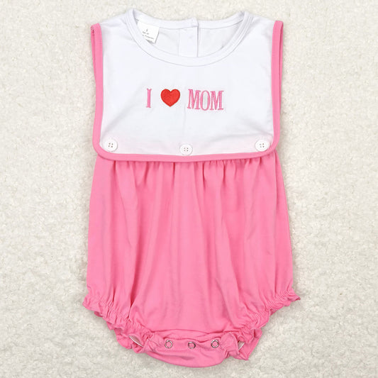 Baby Infant Girls Rompers I Love Mom Bib Rompers SR1434