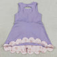 Baby Girls Dress Purple Sleeveless Bows Yoga Active Shorts Scallop Knee Length Dresses GSD3317