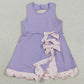 Baby Girls Dress Purple Sleeveless Bows Yoga Active Shorts Scallop Knee Length Dresses GSD3317