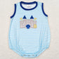 Baby Boys Rompers Summer Blue Stripes Castle Beach Rompers SR1318