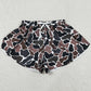 Adult Women Shorts Dark Brown Camo Yoga Active Shorts Ruffle Bottom SS0768