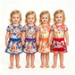 Sibling Baby Girls Short Sleeve Bows Footballs Top Skirt Shorts Team Clothes Sets