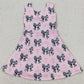 Baby Girls Dress Western Cow Print Bow Sleeveless Skort Knee Length Dresses GSD1853