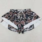 Adult Women Shorts Dark Brown Camo Yoga Active Shorts Ruffle Bottom SS0768