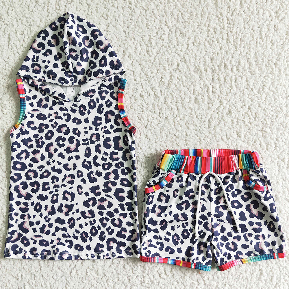 Baby Boy Clothes Hoodie Sets Summer Kids Clothes Boys Leopard Outfits BSSO0060