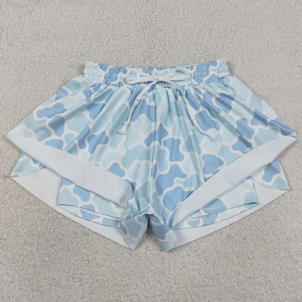 Adult Women Shorts Southern Light Blue Camo Yoga Active Shorts Bottoms SS0769