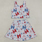 Baby Girls Clothes 4th Of July Bows Baseball Yoga Vest Skort Active Wear Sets GSD2151