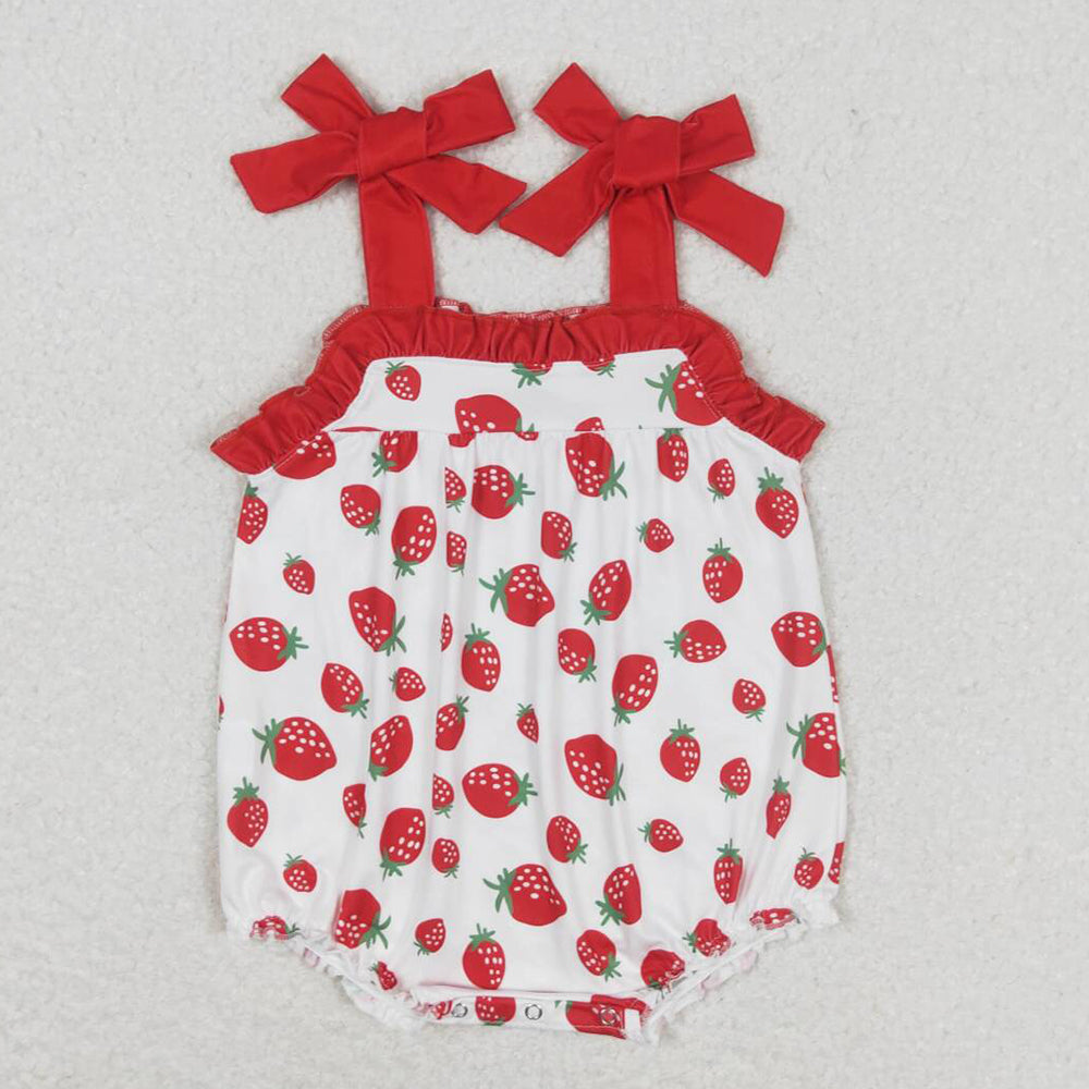 Baby Girls Romper Strawberry Red Straps Rompers SR0916