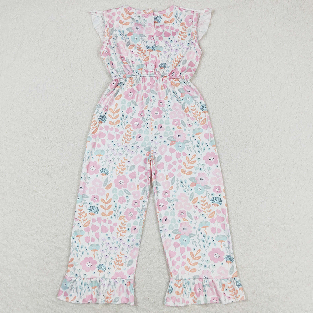 Baby Girls Jumpsuits Colorful Floral Ruffle Pants Jumpsuits SR1139