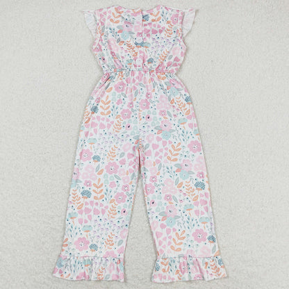 Baby Girls Jumpsuits Colorful Floral Ruffle Pants Jumpsuits SR1139