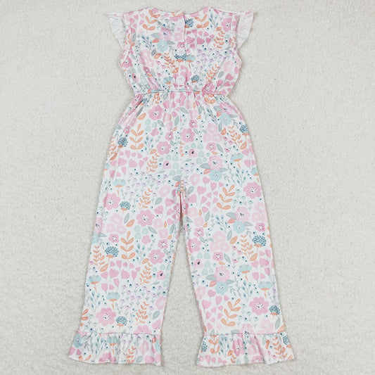 Baby Girls Jumpsuits Colorful Floral Ruffle Pants Jumpsuits SR1139