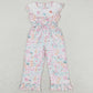 Baby Girls Jumpsuits Colorful Floral Ruffle Pants Jumpsuits SR1139