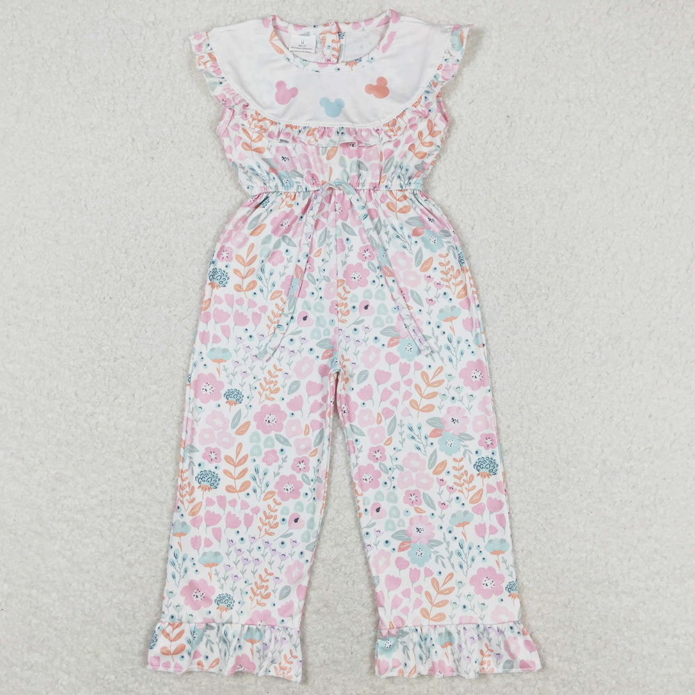 Baby Girls Jumpsuits Colorful Floral Ruffle Pants Jumpsuits SR1139