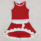 Sibling Baby Girls Sleeveless Vests Top Scallop Skirt Short Yoga Active Clothes Sets