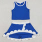 Sibling Baby Girls Sleeveless Vests Top Scallop Skirt Short Yoga Active Clothes Sets