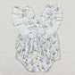 Baby Infant Girls Romper Blue Flowers Ruffle Rompers SR1484