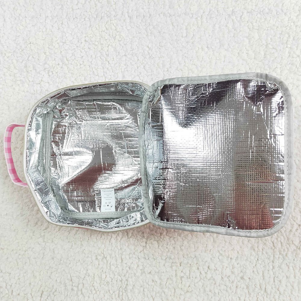 Baby Girls Pink Checkered Lunch Dinnder Picnic Thermal Bags Boxes BA0283