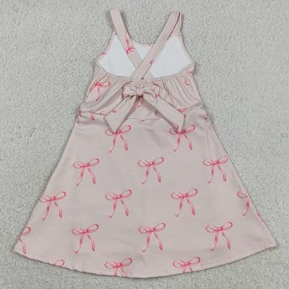 Baby Girls Dress Strap Back Bows Yoga Active Shorts Knee Length Dresses GSD3421