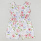 Baby Girls Jumpsuits Pink Flowers Sleeveless Shorts Jumpsuits SR1311