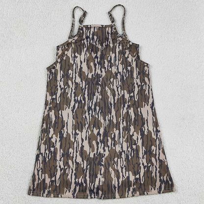 Adult Women Dress Strap Southern Wood Camo Yoga Active Pockets Shorts Dresses GSD2744