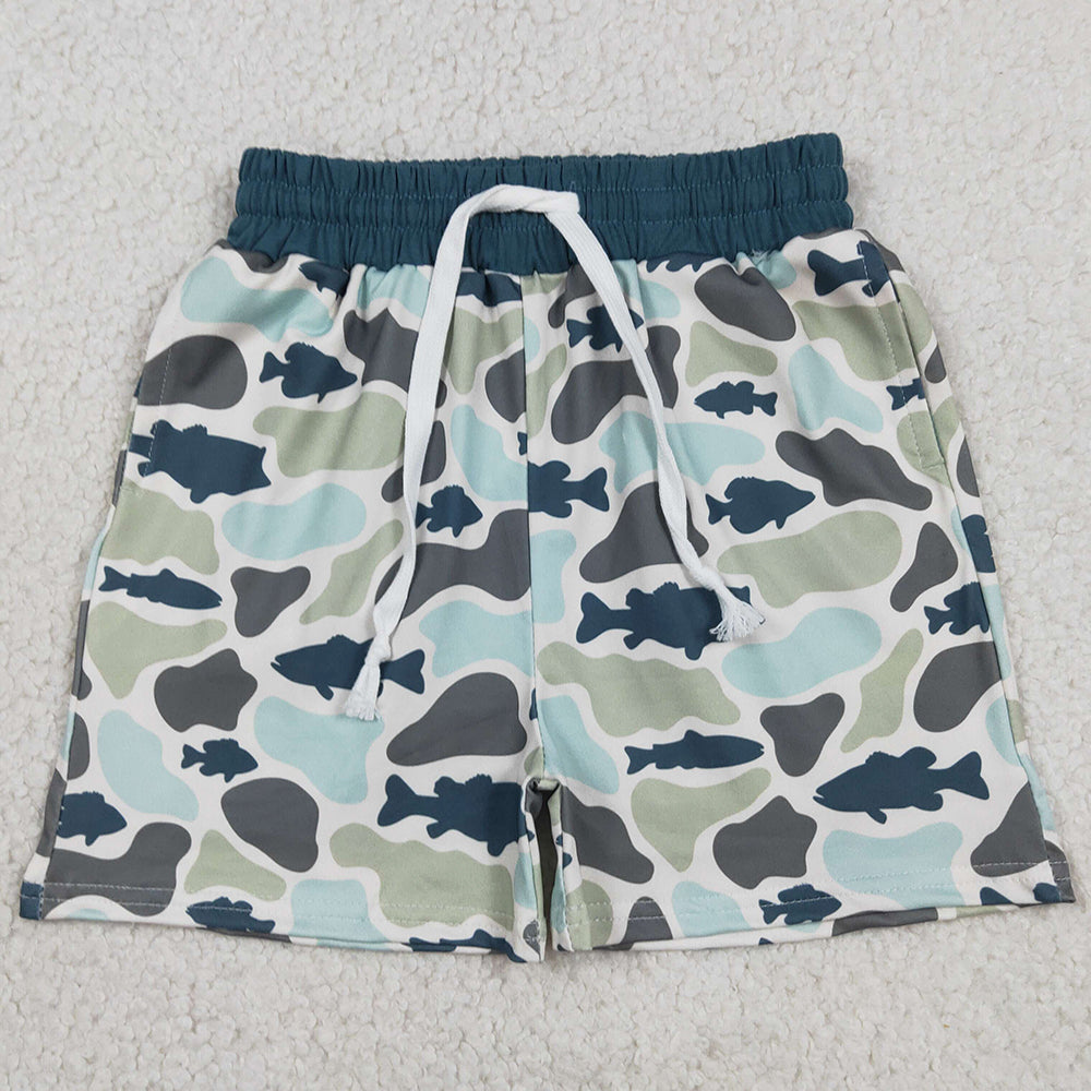 Baby Boys Shorts Southern Green Camo Fishes Hunting Shorts Bottom SS0893