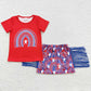 Baby Girls Clothes Rainbow 4th Of July Tassel Skirts Sets GSD0338