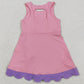 Baby Girls Dress Pink Purple Sleeveless Yoga Active Scallop Bows Shorts Knee Length Dresses GSD3028