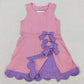 Baby Girls Dress Pink Purple Sleeveless Yoga Active Scallop Bows Shorts Knee Length Dresses GSD3028