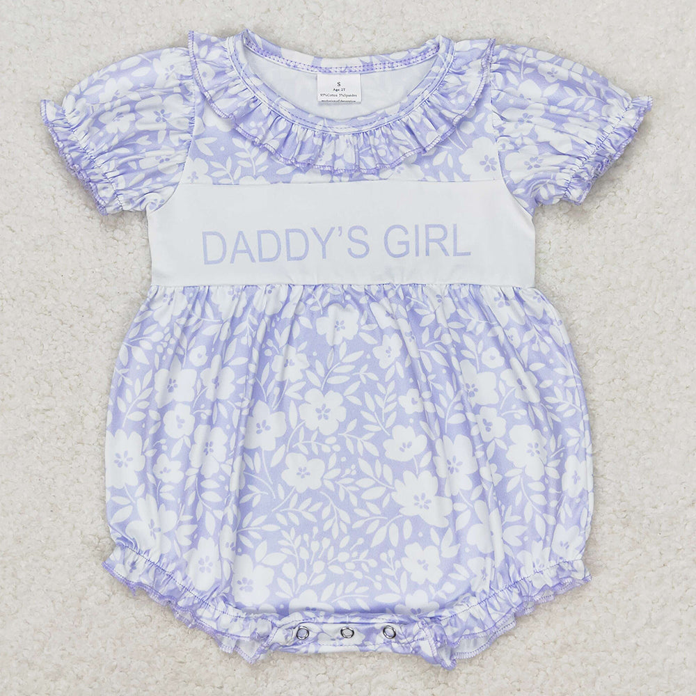 Baby Girls Rompers Daddy's Girl Flowers Short Sleeve Rompers SR1491