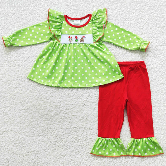 Hot Sale Baby Girls Clothes Christmas Girls Boutique Outfits GLP0494