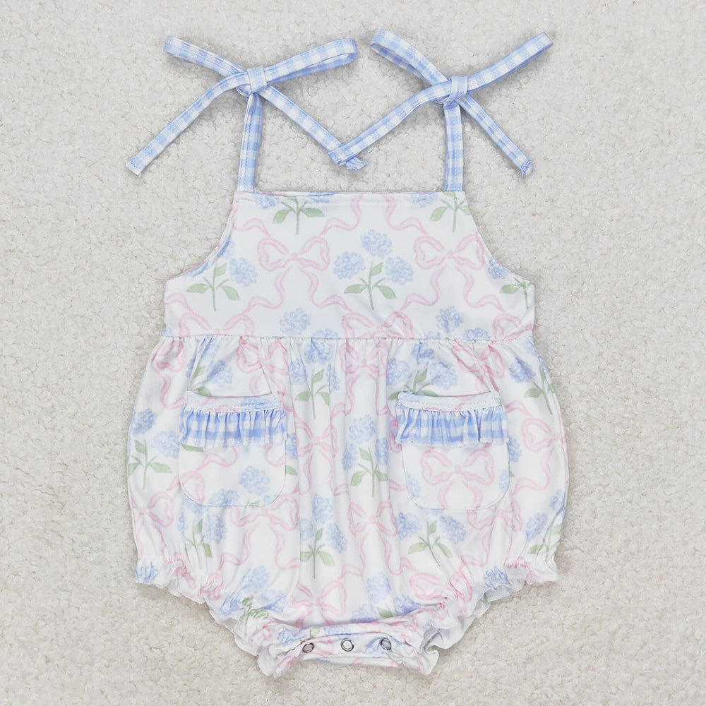 Baby Infant Girls Rompers Bows Flowers Straps Rompers SR1482