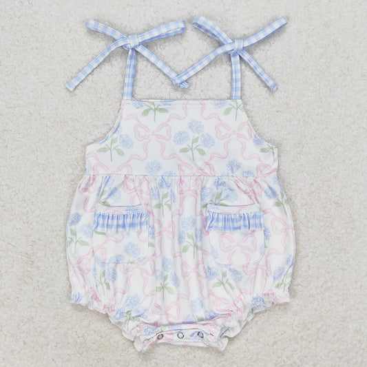 Baby Infant Girls Rompers Bows Flowers Straps Rompers SR1482