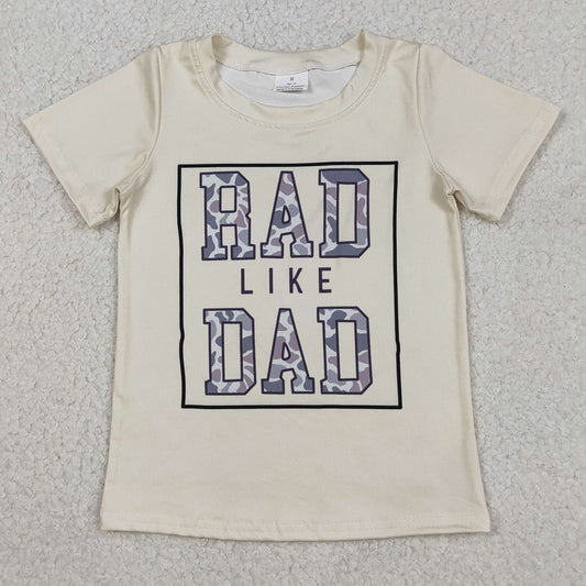 Baby Boys T-shirts Short Sleeve Camo Rad Like Dad T-shirts Top BT1416 12.2