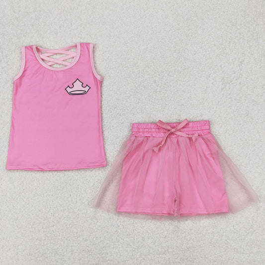 Baby Girls Clothes Pink Craw Shirt Skirt Clothes Sets GSD2066