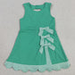 Baby Girls Dress Green Sleeveless Yoga Active Shorts Bows Scallop Knee Length Dresses GSD3029